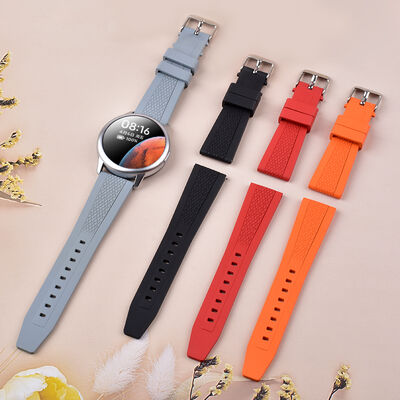 Pin Buckle Clasp Rubber Band for All Smart Watches Comfortable Soft Breathable FKM Durable Waterproof Sport Accessory
