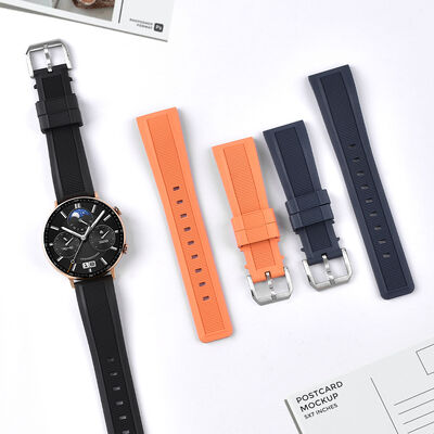 Narrow Concave Soft Fluorocarbon Rubber Strap · Suitable For Smartwatches