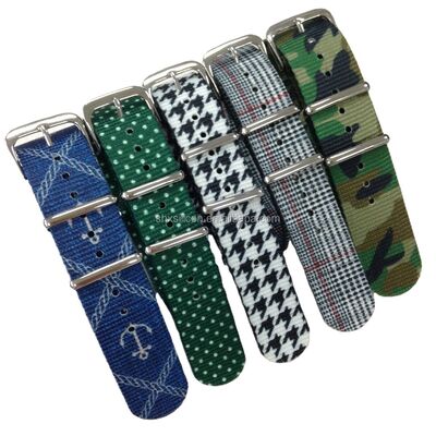 Outdoor Style Nylon Striped Watch Strap