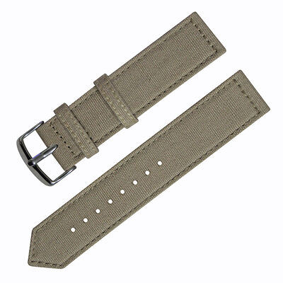 Military-grade Green Canvas Watch Strap · Logo Customization Available | MOQ: 150pcs/color