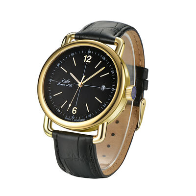 Elegant Black Quartz Watch With Genuine Leather Strap | Starting From $36.50 Each - Made In China By SHX