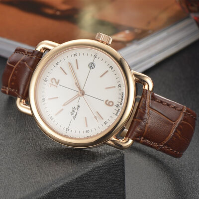 Silver/black Auto Date Quartz Oem Movement Wrist Watch with Stainless Steel Case