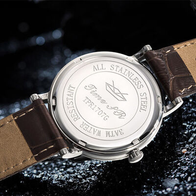 40mm Dial Diameter Cow Genuine Leather Strap Quartz Japanese Movement Modern Watch for Men's Fashion Statement