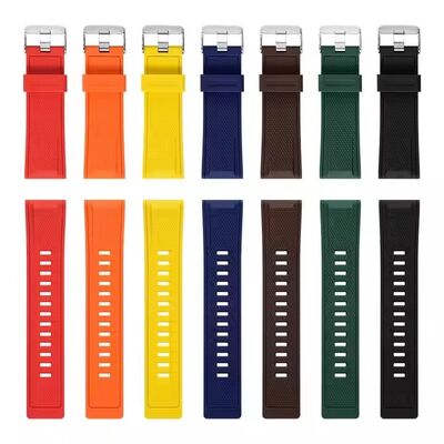 Good price Breathable Comfortable Adjustable 24mm Quick Release Silicone Fluorine Rubber Watch Strap with Waterproofing Feature online