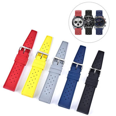 Good price 20mm 22mm Fluoro Rubber Band Quick Release FKM Watch Strap with Breathable Feature and Pin Buckle Clasp online