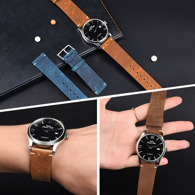 Good price Ultra Fashion Genuine Leather Strap for Apple Watch 18mm 20mm 22mm 7 6 5 4 3 2 Iwatch online