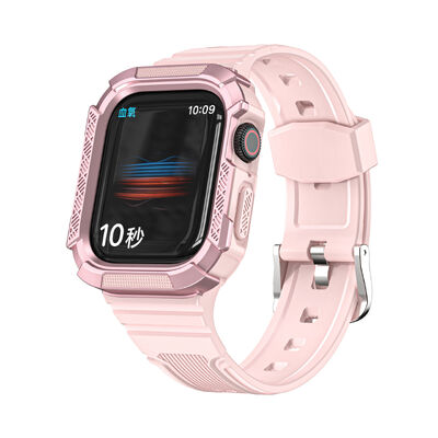 Good price Mechanical-style TPU Two-tone Armored Integrated Watch Band · Compatible With IWatch 34567SE | Custom Logo And Length Supported online