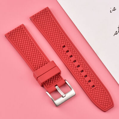 Good price Custom Logo SHX OEM FKM Rubber Watch Strap 18mm 20mm 22mm Quick Release Wristband Watch Band with Stainless Steel Buckle online