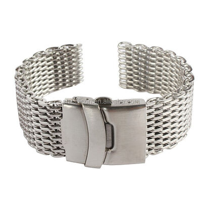 Good price 18mm 20mm 22mm 24mm Stainless Steel or PVD Black Mesh Watch Strap for Your End Watch online