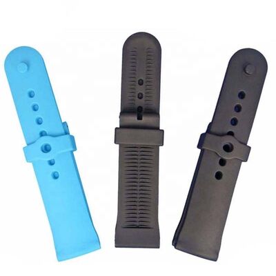 Good price SHX-20 Black/Blue Matte Silicone Watch Strap · OEM/ODM online