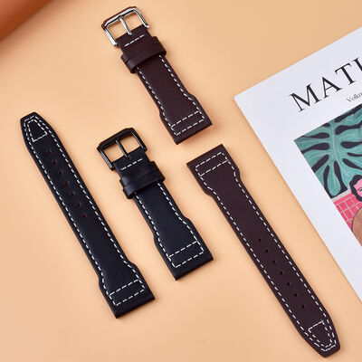 Good price Upgrade Your Watch Game with 20mm 21mm 22mm Genuine Top Grain Italian Leather Watch Band Optional Leather Watch Strap online