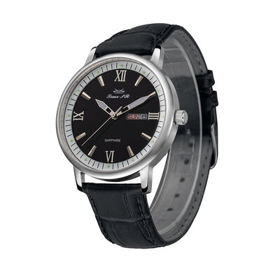 Good price SHX Classic Black Quartz Watch · 40mm Dial Diameter With Leather Strap And Buckle | Customizable Logo - OEM online