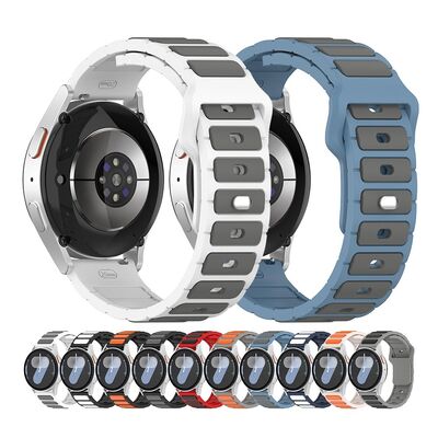 Good price Fashion Dual Color Quick Release 20mm 22mm Silicone Rubber Watch Band Strap with Buckle Material online