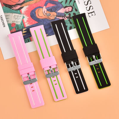 Good price Pink And Green Dual-Color Silicone Watch Strap · Customizable Logo And Colors | OEM/ODM - China Wholesaler SHX online