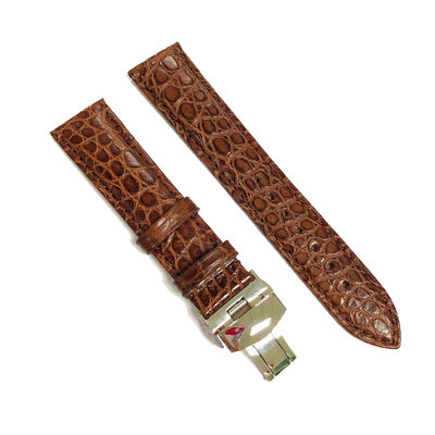 Good price Engraved Logo Brown Genuine Crocodile Leather Watch Strap Band Watch Belt Replacement online