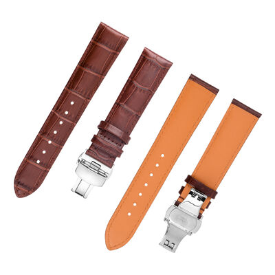 Good price Breathable SHX Custom Logo Genuine Leather Wristband Watch Band forVarious luxury watches Watch Straps Leather Clasp Strap online