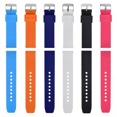 Good price Pin Buckle Clasp Silicone Strap Fashion 18 mm 20 mm 22 mm White Blue Black Orange Smart Watch Band for Apple watch Samsung watch online