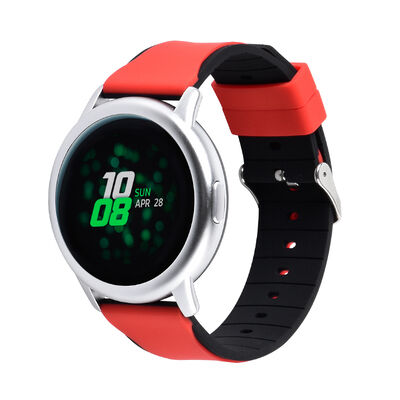 Good price 18mm 20mm 22mm 24mm Best Two Color Deployant Clasp Silicone Wrist Watch Bands for Apple Samsung Watchstrap online