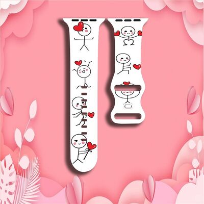 Good price 38/40/41/42/44/45/49 Applicable Watch Special Silicone Watch Bands for IWatch 10 9 8 7 6 5 4 Love Pair Valentine's Day online