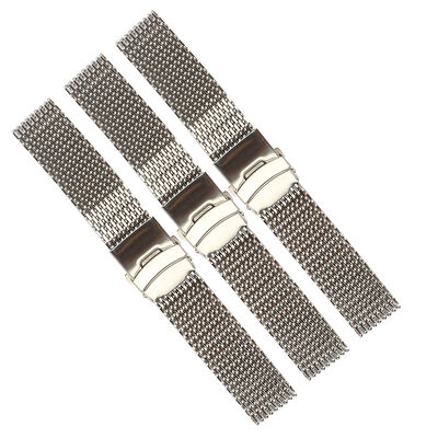 Good price Stainless Steel 20mm 22mm 24mm Shark Mesh Matte Watch Strap Hardware for Watches online