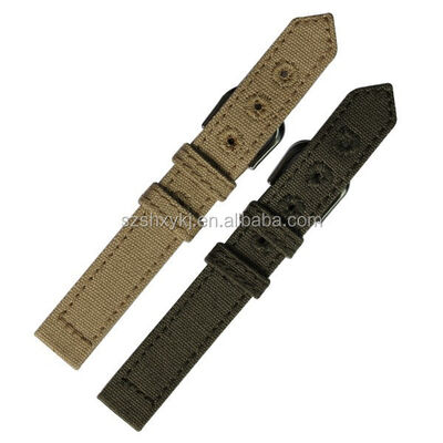 Good price OEM/ODM Green Khaki Canvas Watch Strap for Ladies/Girls Casual/Fashion Quartz Men Watch online