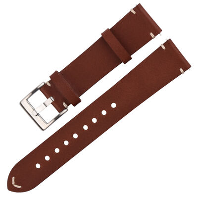 Good price 22mm Classic Brown Leather Watch Strap online