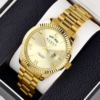Good price Gold-Tone Unisex Quartz Watch, Customizable Logo Available | OEM/ODM wholesale Offered online