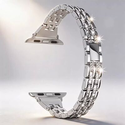 Good price The Lumina Mosaic™: Tapered Jewelry-Link Alloy Bracelet For Smartwatches online